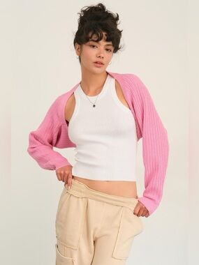 HYFVE Ribbed Knit Bolero Cardigan